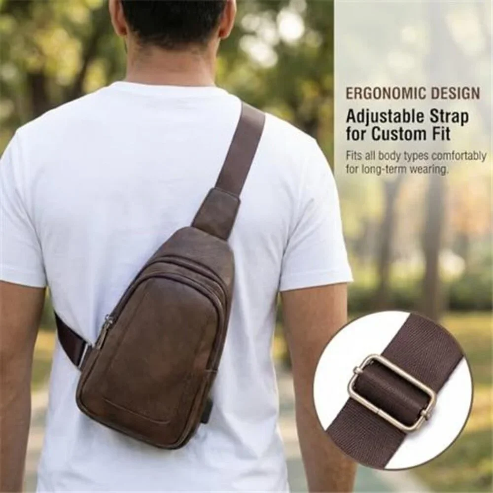 Men's Chest Bag,Sling Crossbody Shoulder Bag,Satchel Pouch Side Crossover